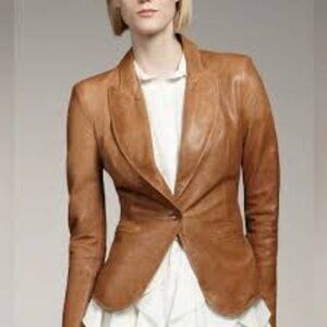 Rachel Zoe Leather Sullivan Blazer Jacket